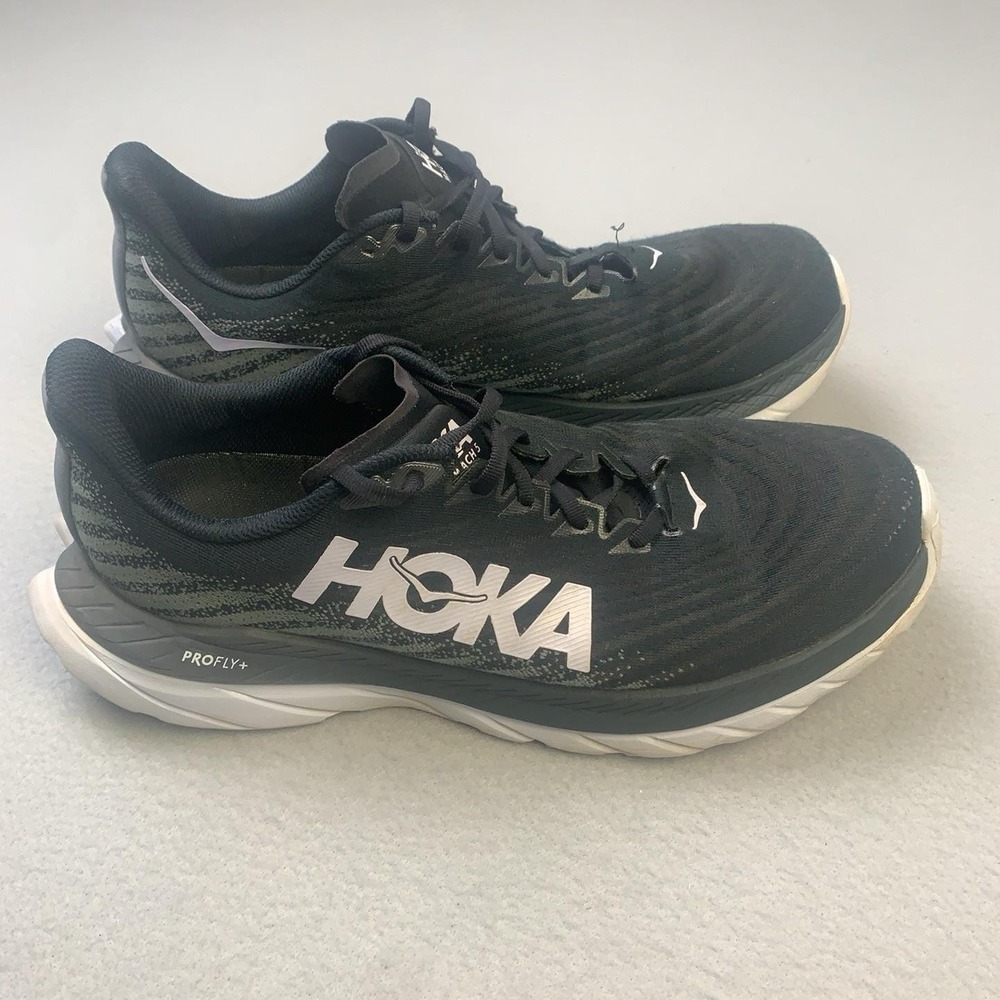 Hoka One One Mach 5 Running Shoes Mens Size 11.5 Black Cushioned 1127893 BCSTL